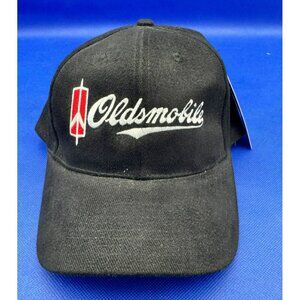NWT Oldsmobile Logo Black Snapback Hat GM Licensed Hot Rods Plus Adjustable